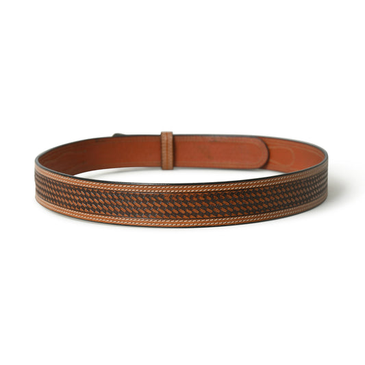 Basket Weave Textured Leather Belt - Handcrafted Premium Quality