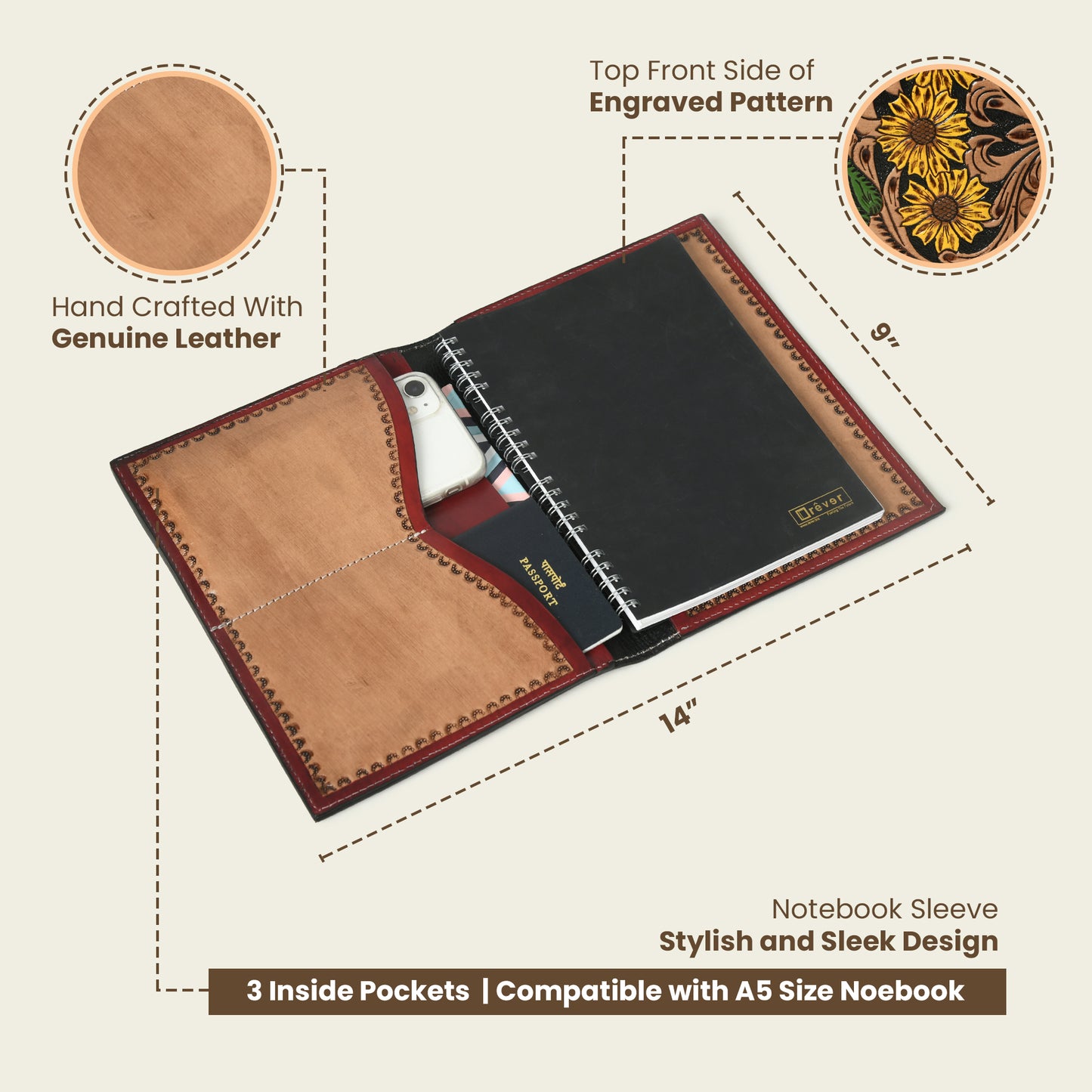 Vintage Leather Planner - Executive Organizer Notebook