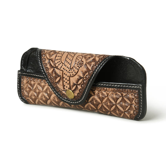 Elephant pattern leather sunglasses case, view 2 of 8