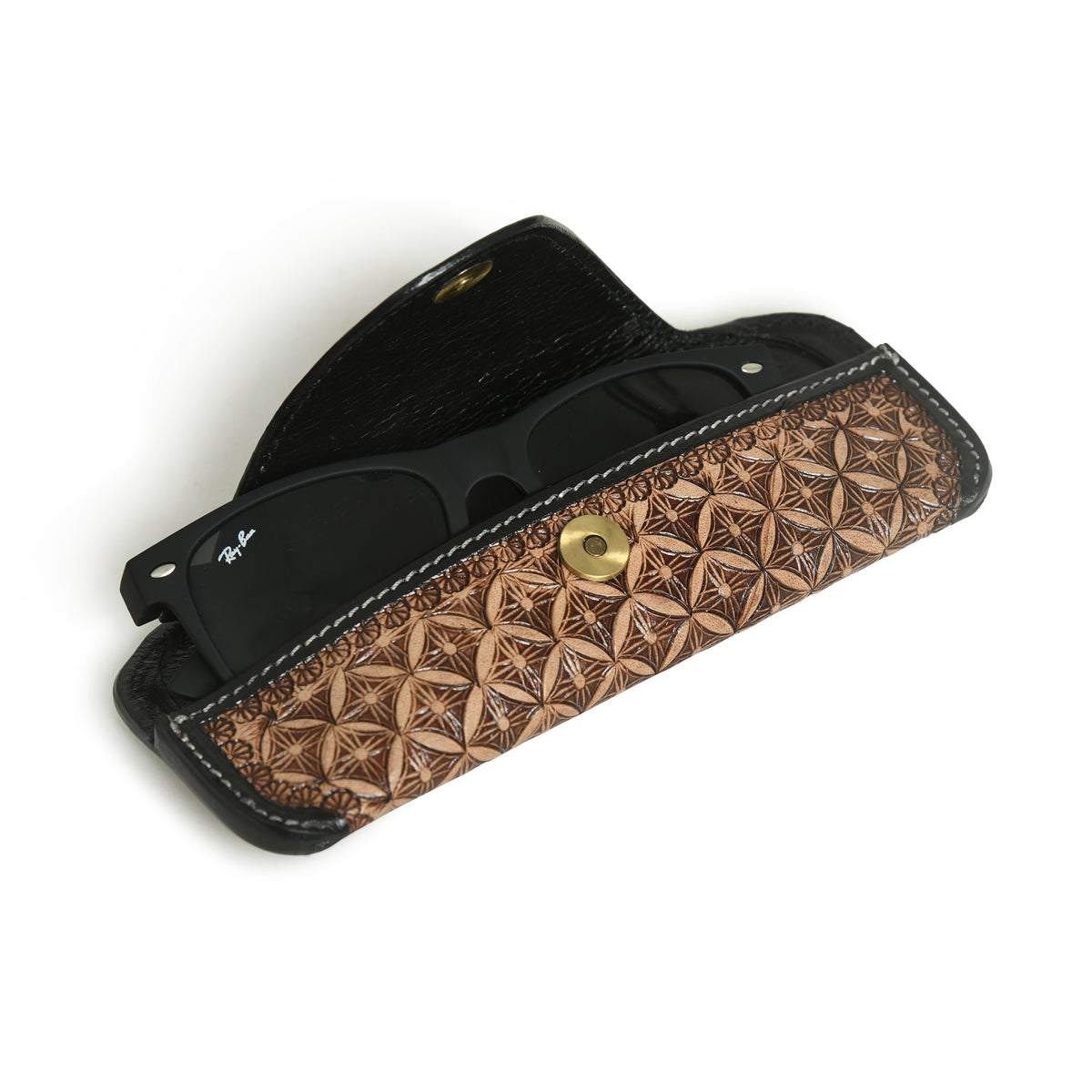 Elephant pattern leather sunglasses case, view 4 of 8