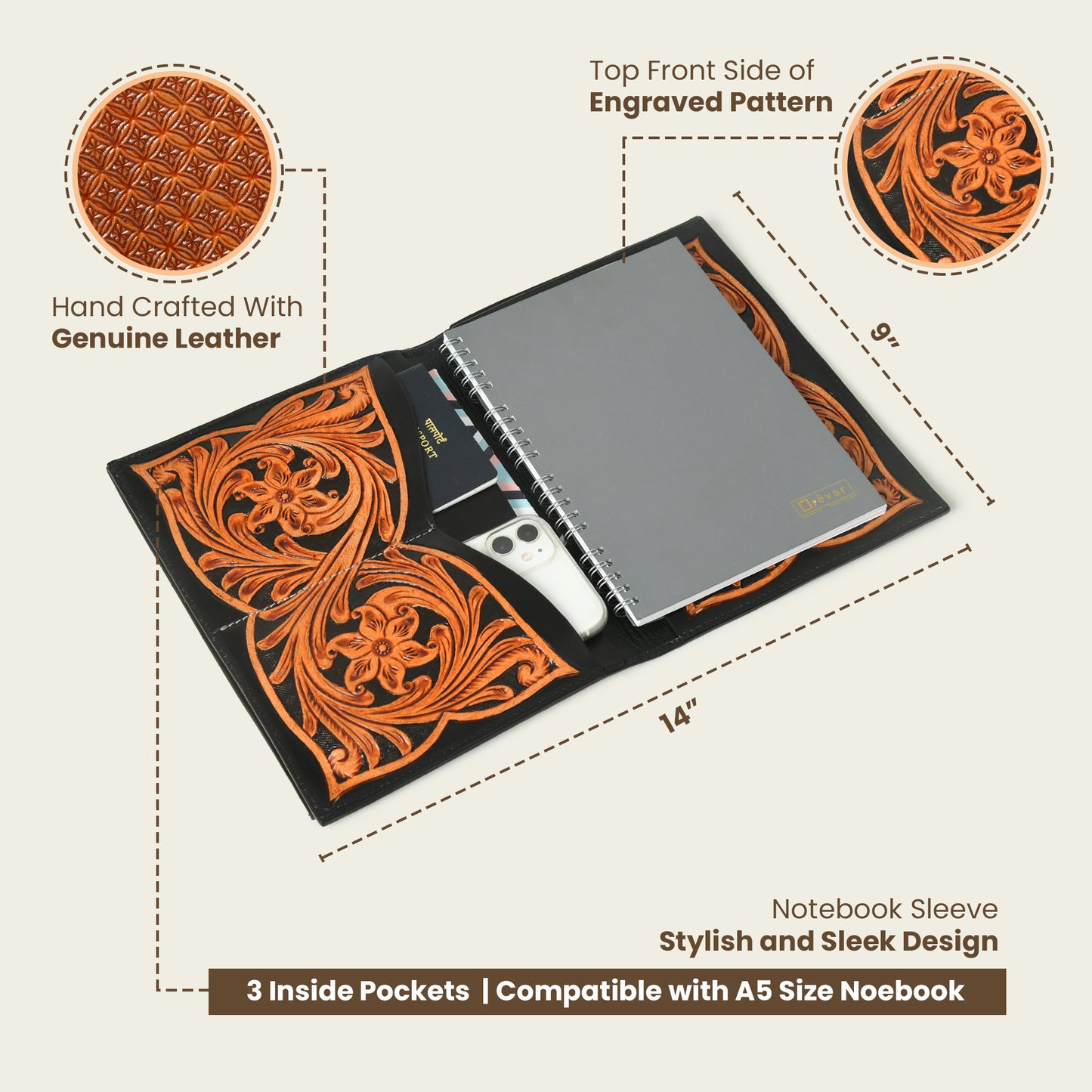 Premium Leather Notebook Journal - Handcrafted Diary