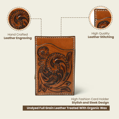 Premium Leather Card Holder - Handcrafted Genuine Leather Cardholder