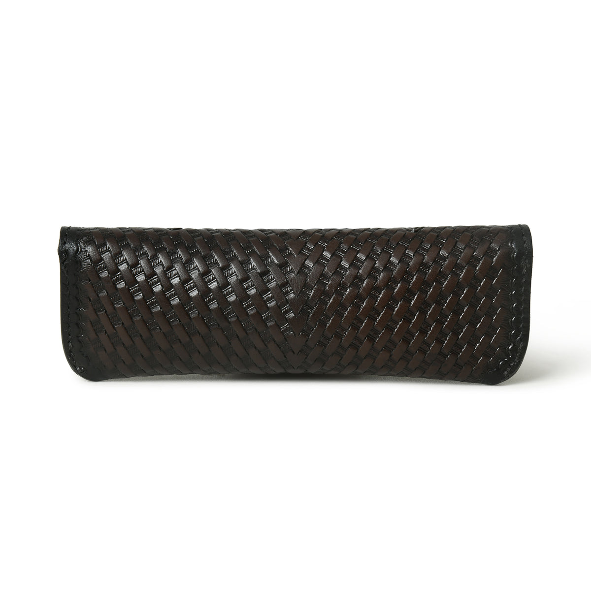 Basket weave tooled leather sunglasses case, view 8 of 8