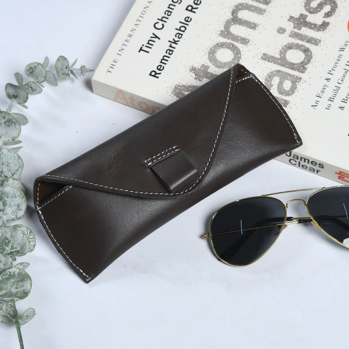 Envelope leather sunglasses case, view 6 of 8